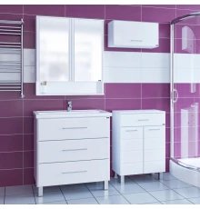 Комплект мебели белый глянец 81 см Санта Омега 207006 + FOCTEP80 + 700180