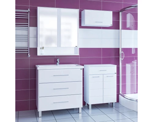 Комплект мебели белый глянец 81 см Санта Омега 207006 + FOCTEP80 + 700180