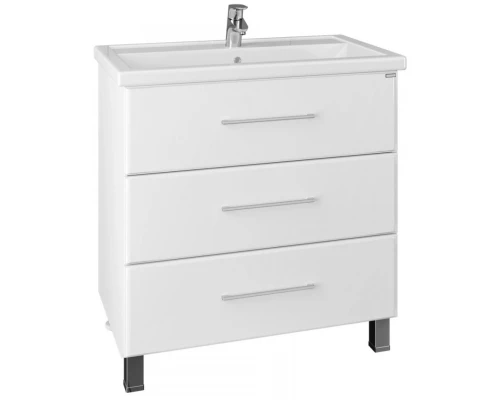 Тумба с раковиной белый глянец 81 см Санта Омега 207006 + FOCTEP80