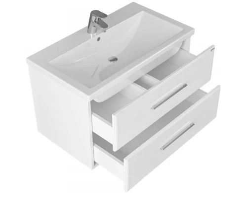 Тумба с раковиной белый глянец 81 см Санта Дублин 207005 + FOCTEP80