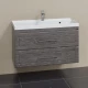 Тумба с раковиной дуб шале графит 100 см Санта Венера 221022 + CLASSIC100M