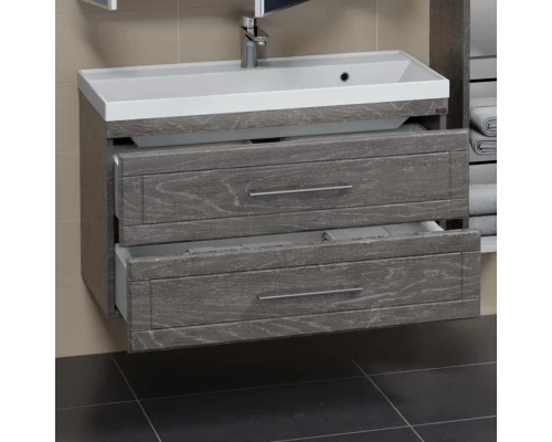 Тумба с раковиной дуб шале графит 100 см Санта Венера 221022 + CLASSIC100M