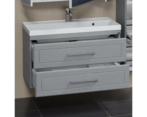 Тумба с раковиной серый дуб 100 см Санта Венера 221021 + CLASSIC100M