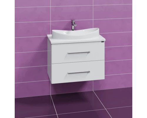 Тумба с раковиной белый глянец 70 см Санта Вегас 226037 + Vega70