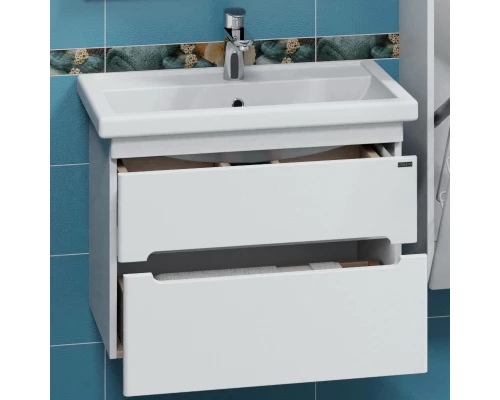 Тумба с раковиной белый глянец 70,5 см Санта Лондон 224036 + FOCTEP70