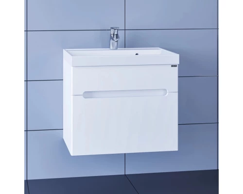 Тумба с раковиной белый глянец 60,3 см Санта Лондон 224002L + CLASSIC60M