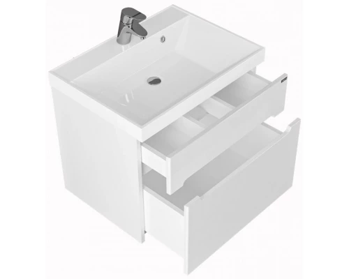 Тумба с раковиной белый глянец 60,3 см Санта Лондон 224002L + CLASSIC60M