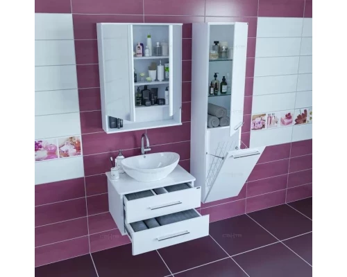 Комплект мебели белый глянец 70 см Санта Вегас 226014L + Gamma56 + 700179