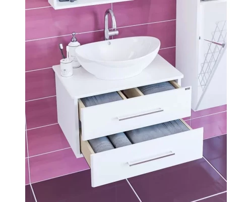 Комплект мебели белый глянец 70 см Санта Вегас 226014L + Gamma56 + 700179