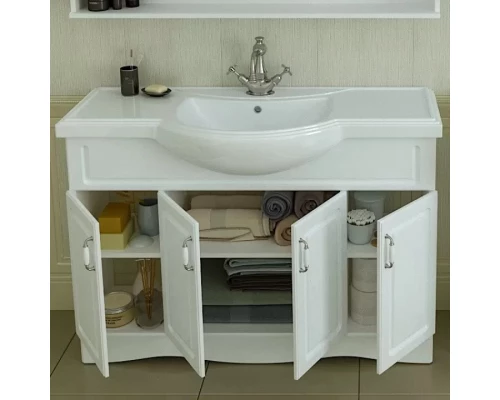 Тумба с раковиной белый глянец 121 см Санта Верона 700197 + CLASSIC120