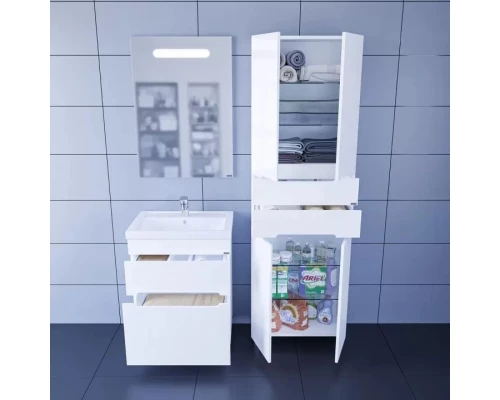 Комплект мебели белый глянец 61 см Санта Лондон 224005L + FOCTEP60 + 900518