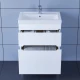 Тумба с раковиной белый глянец 61 см Санта Лондон 224005L + FOCTEP60