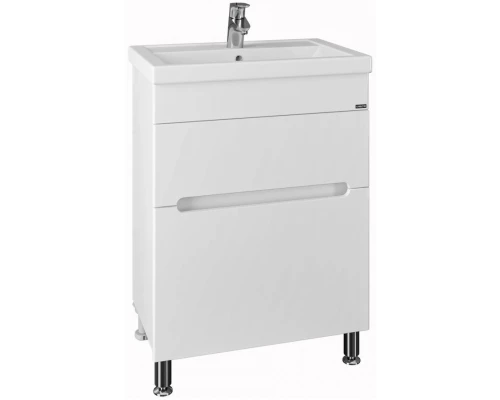 Тумба с раковиной белый глянец 61 см Санта Лондон 224005L + FOCTEP60