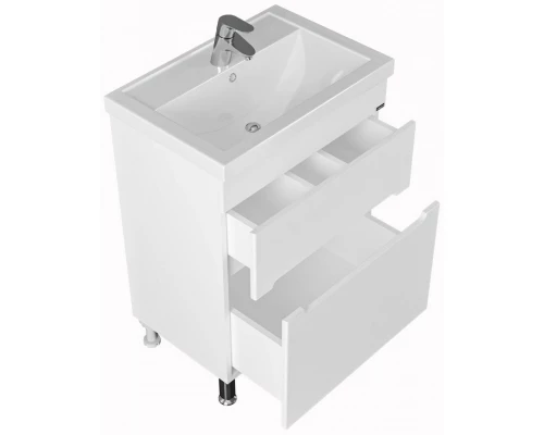 Тумба с раковиной белый глянец 61 см Санта Лондон 224005L + FOCTEP60