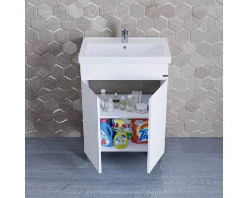 Тумба с раковиной белый глянец 61 см Санта Марс 700240 + FOCTEP60