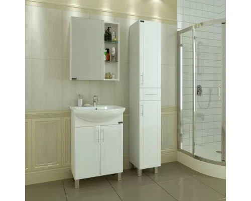 Комплект мебели белый глянец 60 см Санта Дублин 223006 + GPACIYA60 + 123003