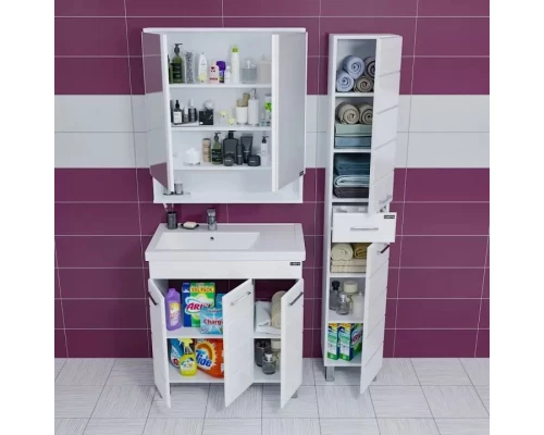 Комплект мебели белый глянец 81 см Санта Омега 207051 + Foctep80P + 700180