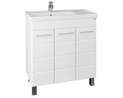 Тумба с раковиной белый глянец 81 см Санта Омега 207051 + Foctep80P