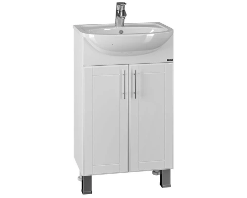 Тумба с раковиной белый глянец 50 см Санта Дублин 223011 + YYUT50