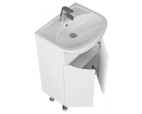 Тумба с раковиной белый глянец 51 см Санта Сатурн 700226 + YYUT50