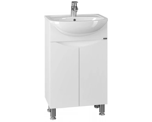 Тумба с раковиной белый глянец 51 см Санта Сатурн 700226 + YYUT50