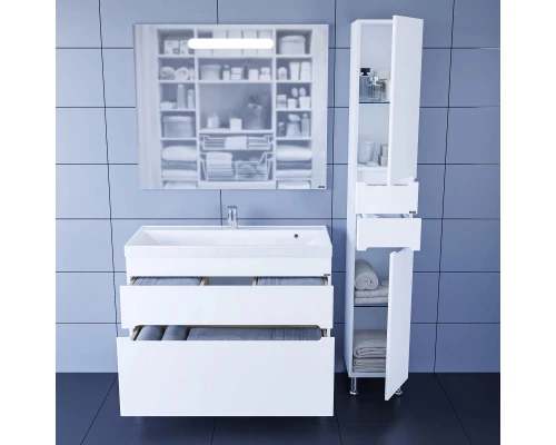 Комплект мебели белый глянец 100 см Санта Лондон 224030 + CLASSIC100M + 900521