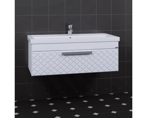 Тумба с раковиной белый глянец 100 см Санта Калипсо 217006LN + FOCTEP100