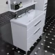 Тумба с раковиной белый глянец 101,2 см Санта Калипсо 217011LN + FOCTEP100