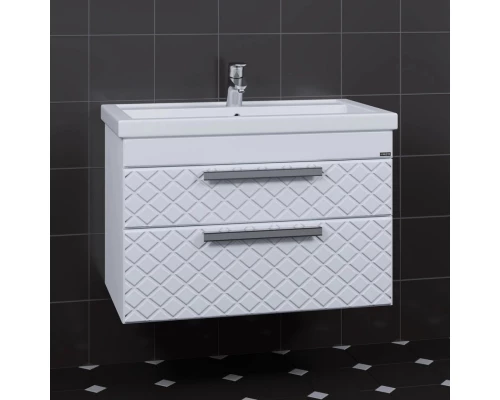 Тумба с раковиной белый глянец 81,5 см Санта Калипсо 217004LN + FOCTEP80