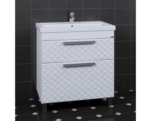 Тумба с раковиной белый глянец 81,5 см Санта Калипсо 217003LN + FOCTEP80
