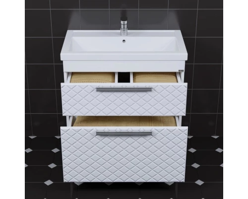 Тумба с раковиной белый глянец 81,5 см Санта Калипсо 217003LN + FOCTEP80