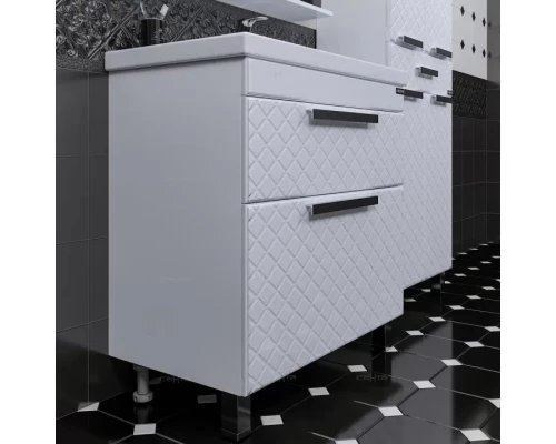 Тумба с раковиной белый глянец 81,5 см Санта Калипсо 217003LN + FOCTEP80