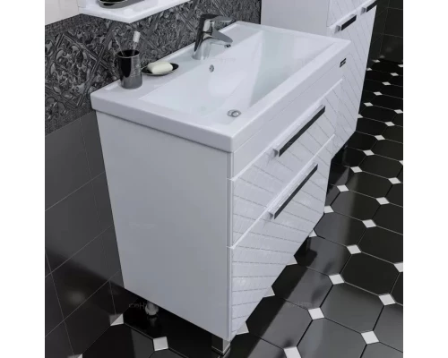 Тумба с раковиной белый глянец 81,5 см Санта Калипсо 217003LN + FOCTEP80