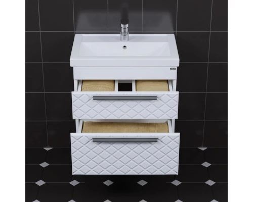 Тумба с раковиной белый глянец 61 см Санта Калипсо 217009LN + FOCTEP60