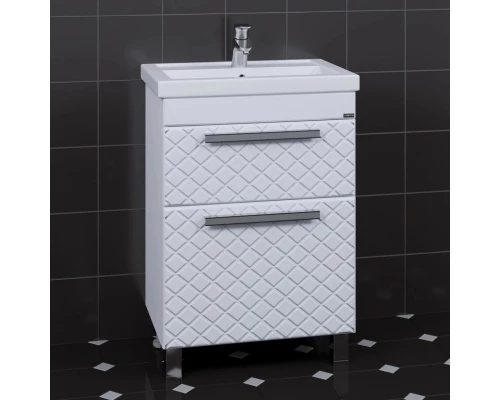 Тумба с раковиной белый глянец 61 см Санта Калипсо 217008LN + FOCTEP60