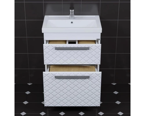 Тумба с раковиной белый глянец 61 см Санта Калипсо 217008LN + FOCTEP60