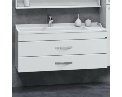 Тумба с раковиной белый глянец 120 см Санта Виктория 700138N + Sirius120