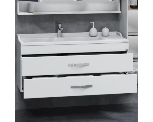 Тумба с раковиной белый глянец 120 см Санта Виктория 700138N + Sirius120