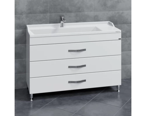 Тумба с раковиной белый глянец 120 см Санта Виктория 700137N + Sirius120