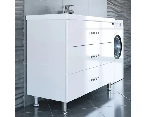 Тумба с раковиной белый глянец 101 см Санта Виктория 700131N + FOCTEP100