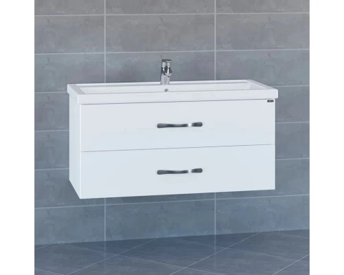 Тумба с раковиной белый глянец 101 см Санта Виктория 700132N + FOCTEP100