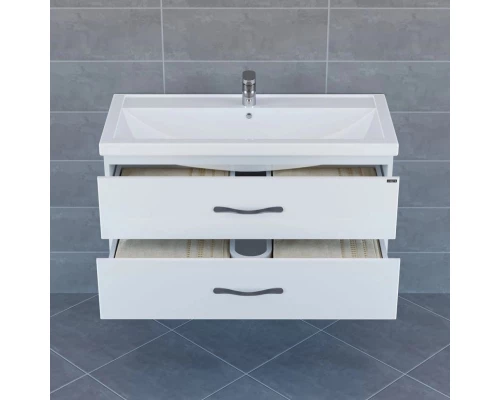 Тумба с раковиной белый глянец 101 см Санта Виктория 700132N + FOCTEP100