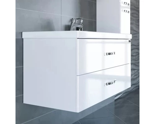 Тумба с раковиной белый глянец 101 см Санта Виктория 700132N + FOCTEP100