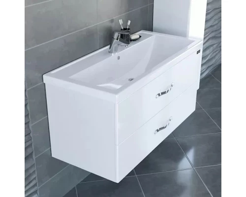 Тумба с раковиной белый глянец 101 см Санта Виктория 700132N + FOCTEP100