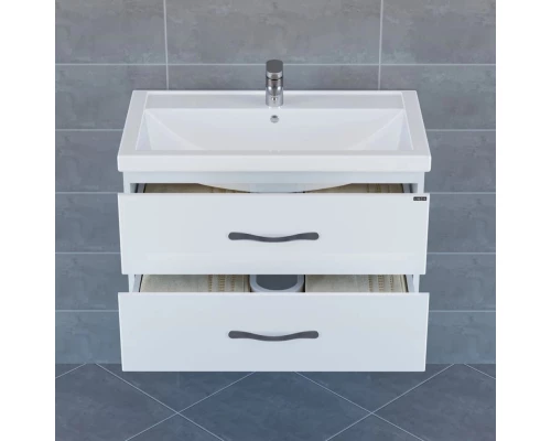 Тумба с раковиной белый глянец 81,5 см Санта Виктория 700130N + FOCTEP80