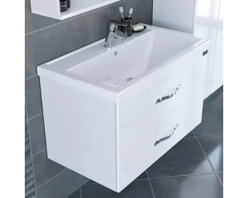 Тумба с раковиной белый глянец 81,5 см Санта Виктория 700130N + FOCTEP80