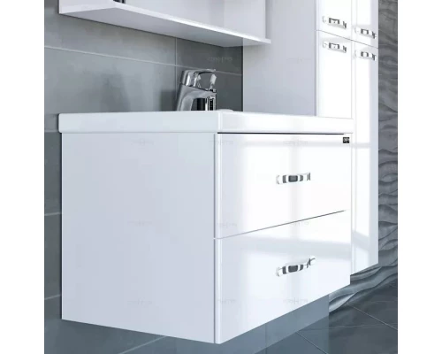 Тумба с раковиной белый глянец 81,5 см Санта Виктория 700130N + FOCTEP80