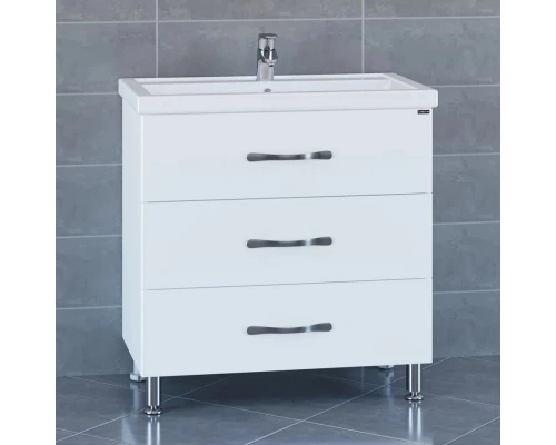 Тумба с раковиной белый глянец 81,5 см Санта Виктория 700129N + FOCTEP80