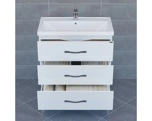 Тумба с раковиной белый глянец 81,5 см Санта Виктория 700129N + FOCTEP80