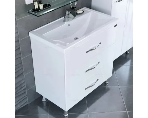 Тумба с раковиной белый глянец 81,5 см Санта Виктория 700129N + FOCTEP80